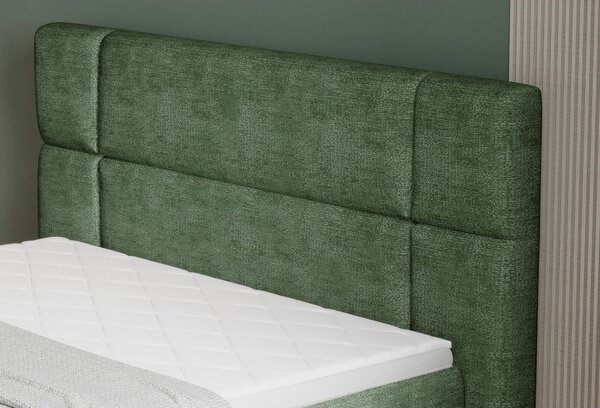 Pat boxspring LUCIO 140x200, personalizabil, cu saltele si topper