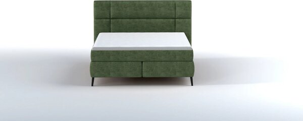 Pat boxspring LUCIO 140x200, personalizabil, cu saltele si topper