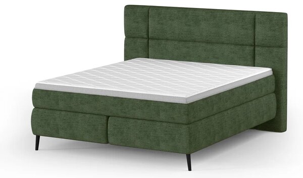 Pat boxspring LUCIO 140x200, personalizabil, cu saltele si topper