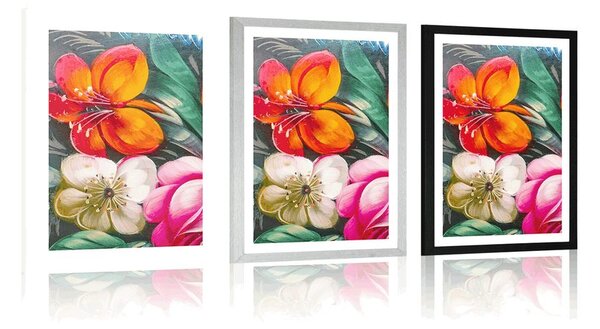 Poster cu passepartout lume a florilor