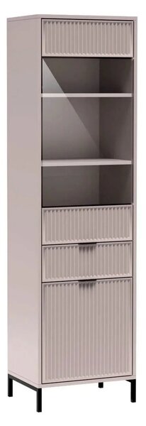 Vitrina LINKASTYLE LS5, casmir, PAL/sticla, 55x41x196 cm