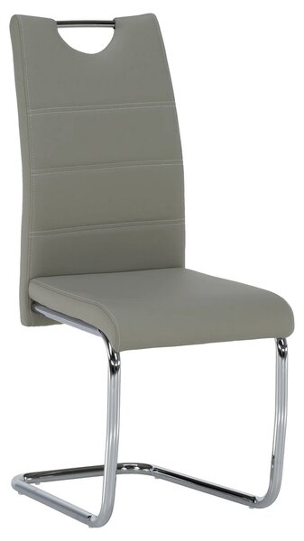 Scaun de bucatarie ABIRA NEW, gri deschis/crom, piele ecologica/metal