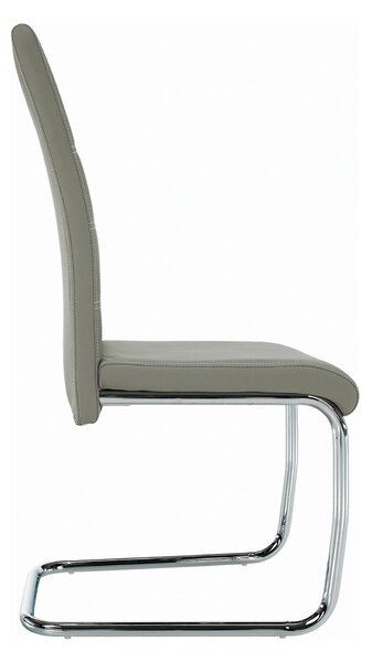 Scaun de bucatarie ABIRA NEW, gri deschis/crom, piele ecologica/metal