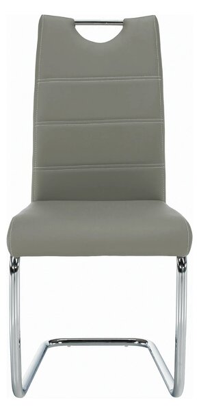 Scaun de bucatarie ABIRA NEW, gri deschis/crom, piele ecologica/metal