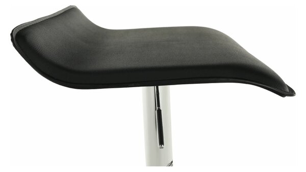 Scaun bar LARIA NEW, negru/crom, piele ecologica/metal, 37x39x64/85 cm