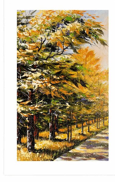 Poster cu passepartout alee copacilor