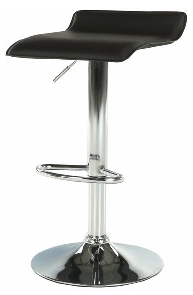 Scaun bar LARIA NEW, negru/crom, piele ecologica/metal, 37x39x64/85 cm