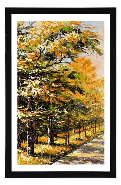 Poster cu passepartout alee copacilor