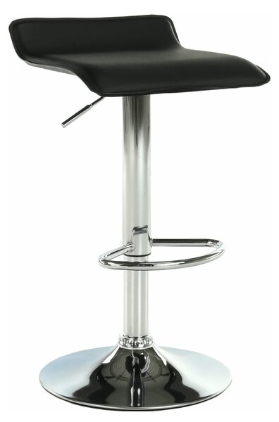 Scaun bar LARIA NEW, negru/crom, piele ecologica/metal, 37x39x64/85 cm
