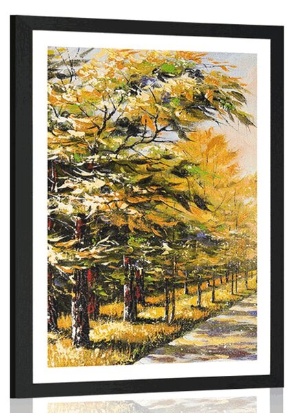 Poster cu passepartout alee copacilor