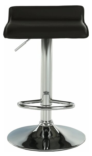 Scaun bar LARIA NEW, negru/crom, piele ecologica/metal, 37x39x64/85 cm