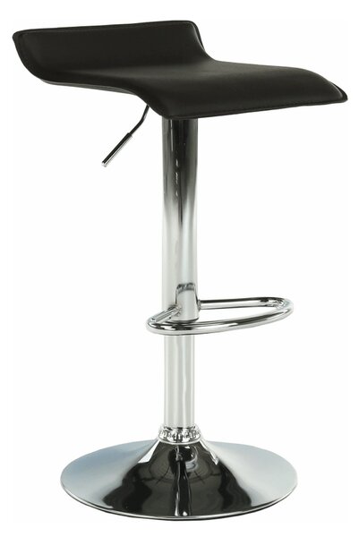 Scaun bar LARIA NEW, negru/crom, piele ecologica/metal, 37x39x64/85 cm