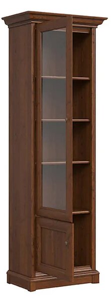 Vitrina KENT stanga, castan, PAL/sticla securizata, 71x43x205 cm