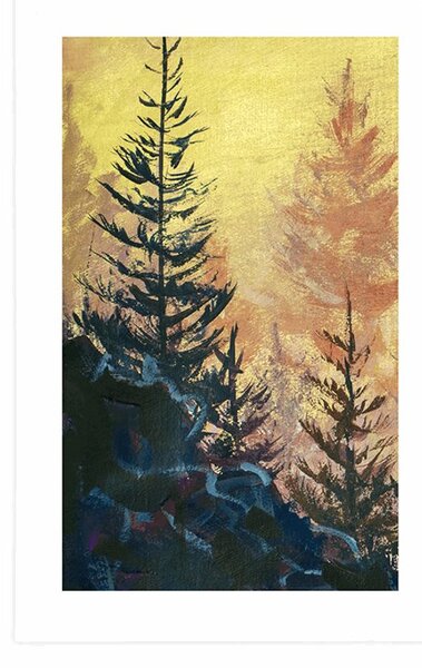 Poster cu passepartout pictură de pădure
