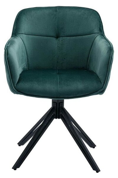 Scaun EMMA, stofa catifelata verde inchis - Bluvel 78, 59x62x82 cm