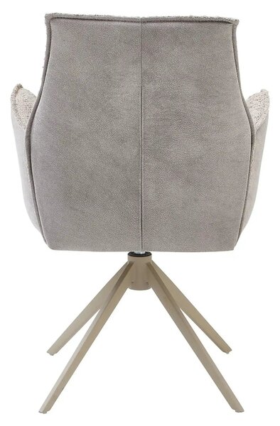 Scaun KAYLA, grej/bej, stofa buclata/stofa clasica/metal, 58x63x88 cm