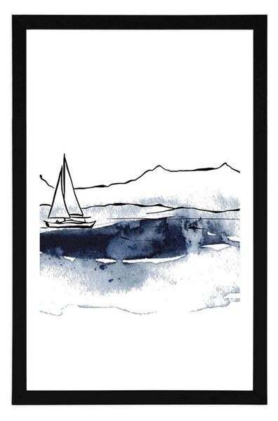 Poster cu passepartout iahtul la mare