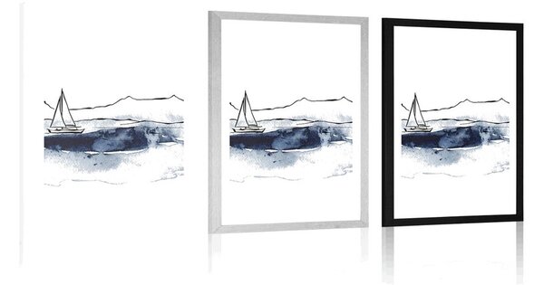 Poster cu passepartout iahtul la mare