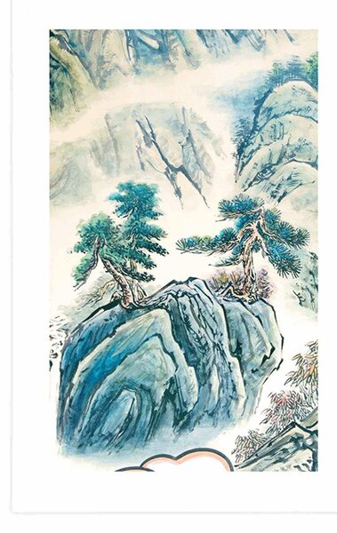 Poster cu passepartout pictură ale peisajului chinezesc