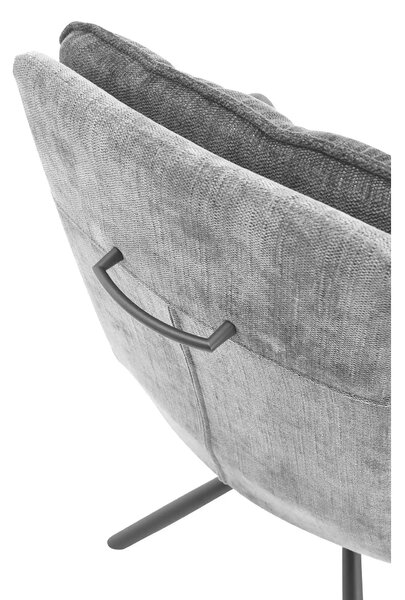Scaun LIVIA, gri inchis/negru, stofa clasica/metal, 60x67x90 cm
