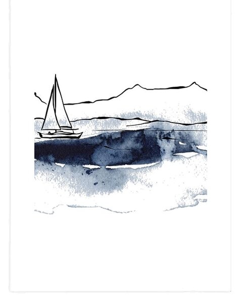 Poster cu passepartout iahtul la mare