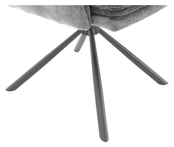 Scaun LIVIA, gri inchis/negru, stofa clasica/metal, 60x67x90 cm