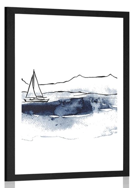 Poster cu passepartout iahtul la mare