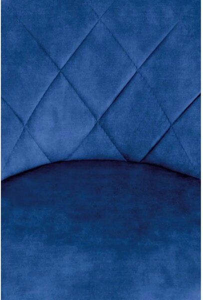 Scaun bar H101, albastru/negru, stofa catifelata/metal, 47x45x84/106 c