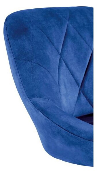 Scaun bar H101, albastru/negru, stofa catifelata/metal, 47x45x84/106 c