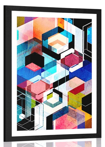 Poster cu passepartout geometrie abstractă