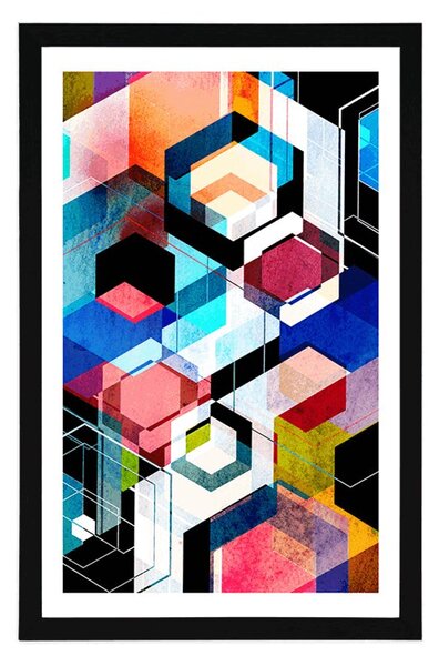 Poster cu passepartout geometrie abstractă