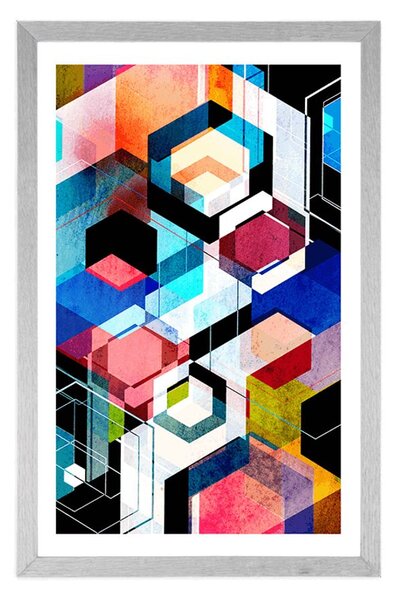 Poster cu passepartout geometrie abstractă