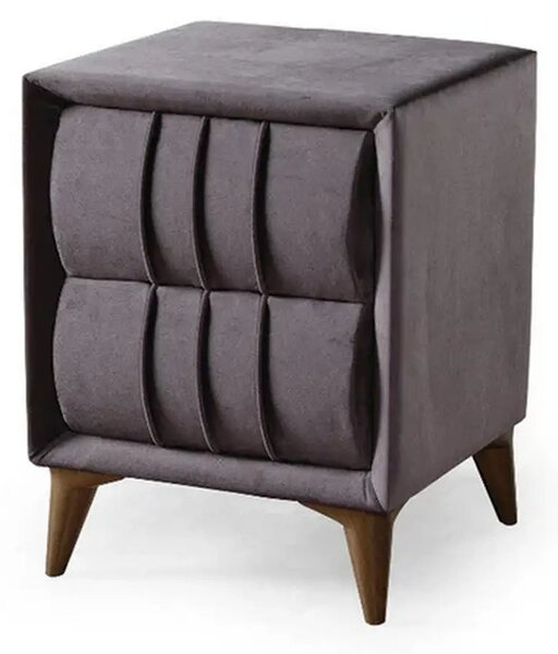 Noptiera BAROK, stofa catifelata gri antracit - Setra 811, 51x48x66 cm