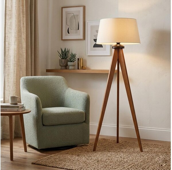Lampadar AIDA 1xE27/15W/230V stejar/crem