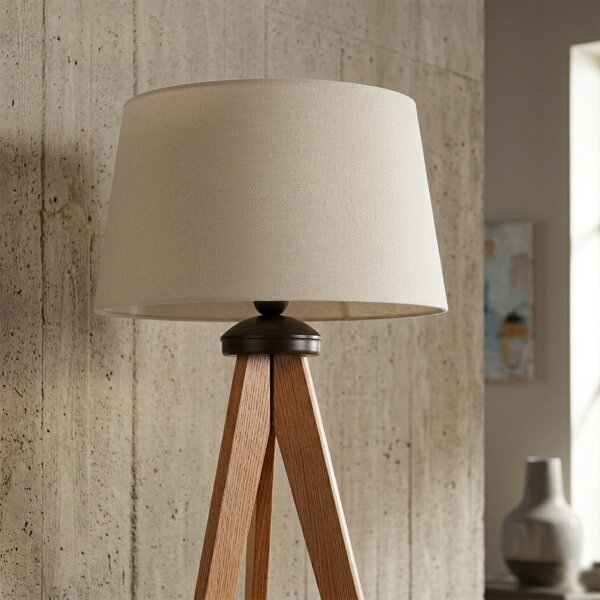 Lampadar AIDA 1xE27/15W/230V stejar/crem