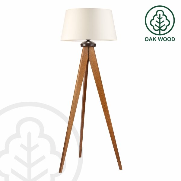Lampadar AIDA 1xE27/15W/230V stejar/crem