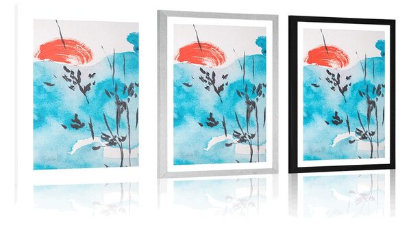 Poster cu passepartout pictura cerului japonez