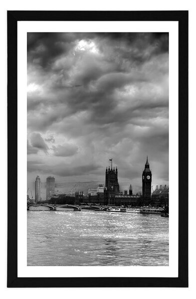 Poster cu passepartout Londra unică în design alb-negru