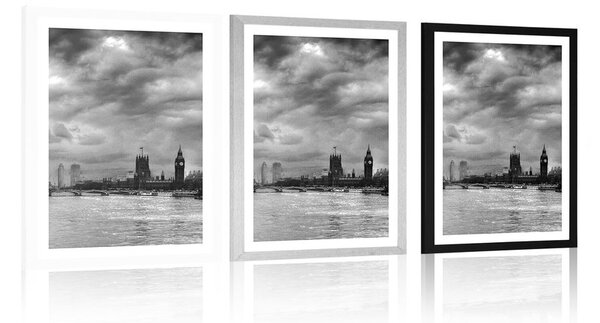 Poster cu passepartout Londra unică în design alb-negru