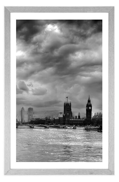 Poster cu passepartout Londra unică în design alb-negru