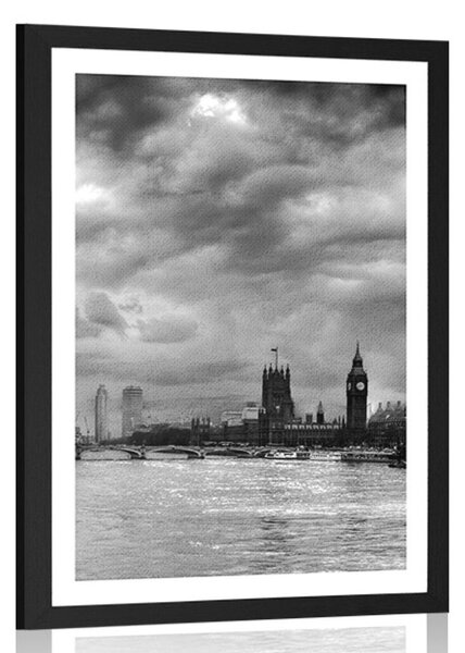 Poster cu passepartout Londra unică în design alb-negru