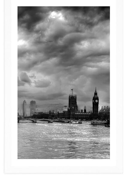 Poster cu passepartout Londra unică în design alb-negru
