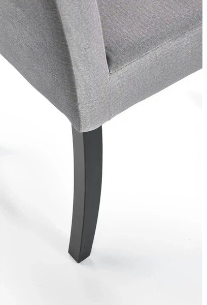 Scaun CLARION 2, gri/negru, stofa catifelata/lemn, 42x58x97 cm