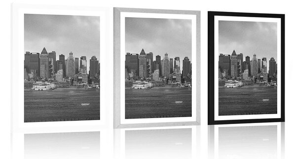 Poster cu passepartout New York unic în design alb-negru