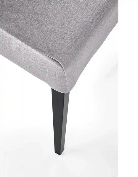 Scaun CLARION 2, gri/negru, stofa catifelata/lemn, 42x58x97 cm