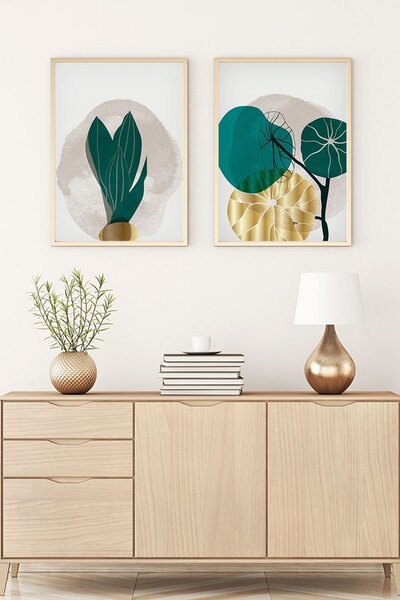 Set 2 tablouri HUHU68, multicolor, 50x70 cm