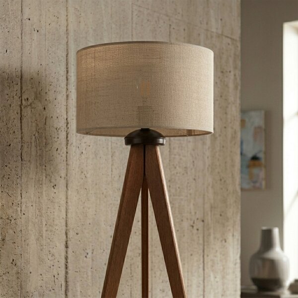 Lampadar AIDA 1xE27/15W/230V stejar/rafie