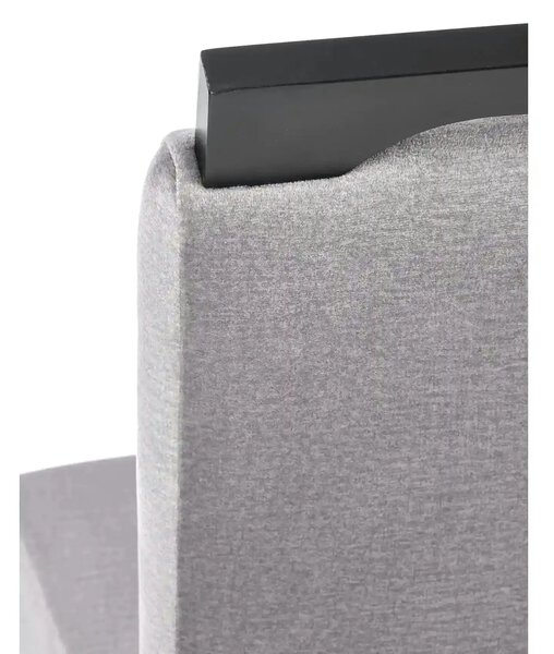 Scaun CLARION 2, gri/negru, stofa catifelata/lemn, 42x58x97 cm