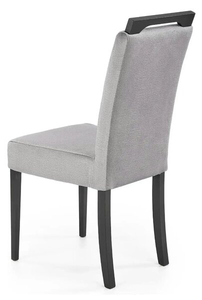 Scaun CLARION 2, gri/negru, stofa catifelata/lemn, 42x58x97 cm