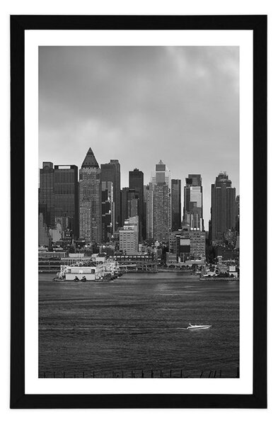 Poster cu passepartout New York unic în design alb-negru